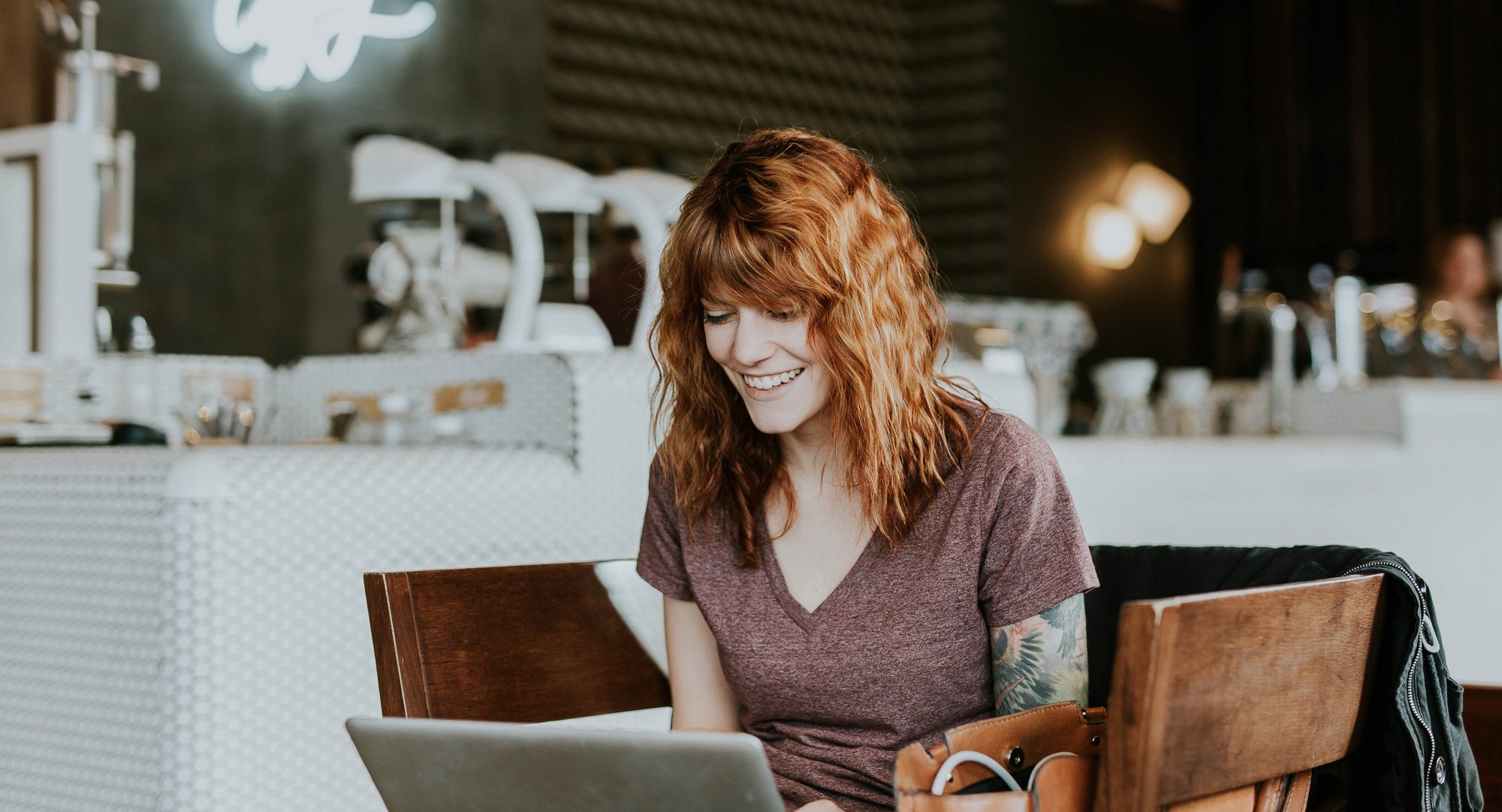 Woman sitting at computer