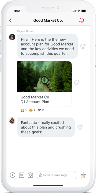 phone showing a conversation