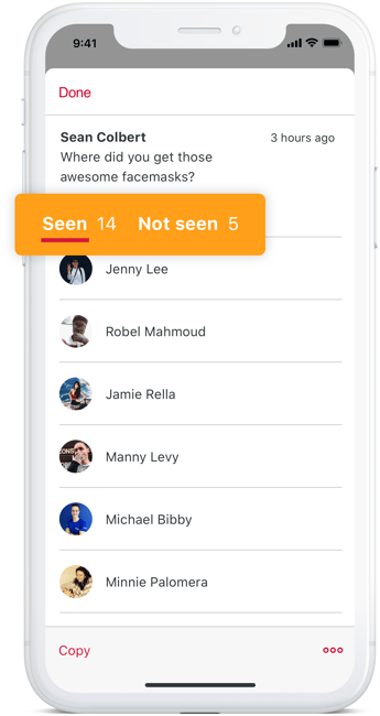 Phone showing whether a message has been seen