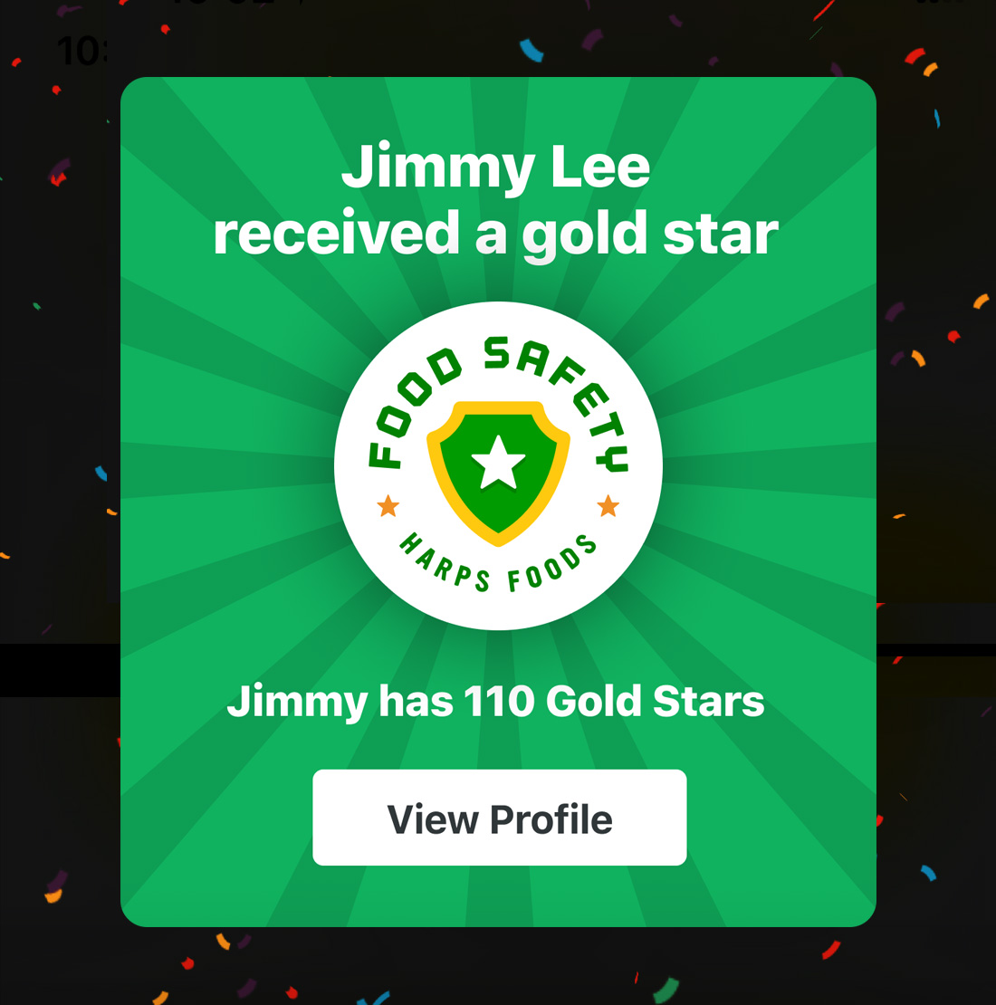 Gold Star award