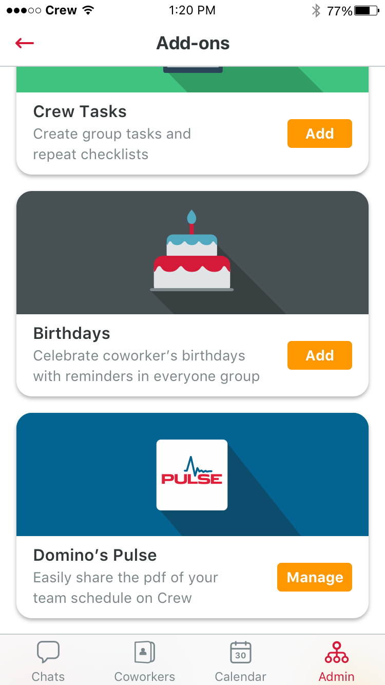 Pulse Integration: Domino’s Schedules Automatically Shared in Crew